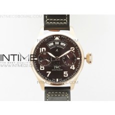 YL공장 IWC 빅파일럿 애뉴얼캘린더 로즈골드금장 생택쥐페리에디션 BIG PILOT REAL PR IW502706 RG BROWN DIAL ON BLACK CALFSKIN STRAP A52850