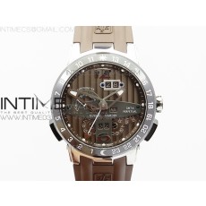 TWA공장 엑세큐티브 토로 스틸 브라운다이얼 블랙세라믹베젤 브라운러버스트랩 EXECUTIVE TORO SS  BROWN DIAL ON BROWN RUBBER STRAP ASIAN UN-32