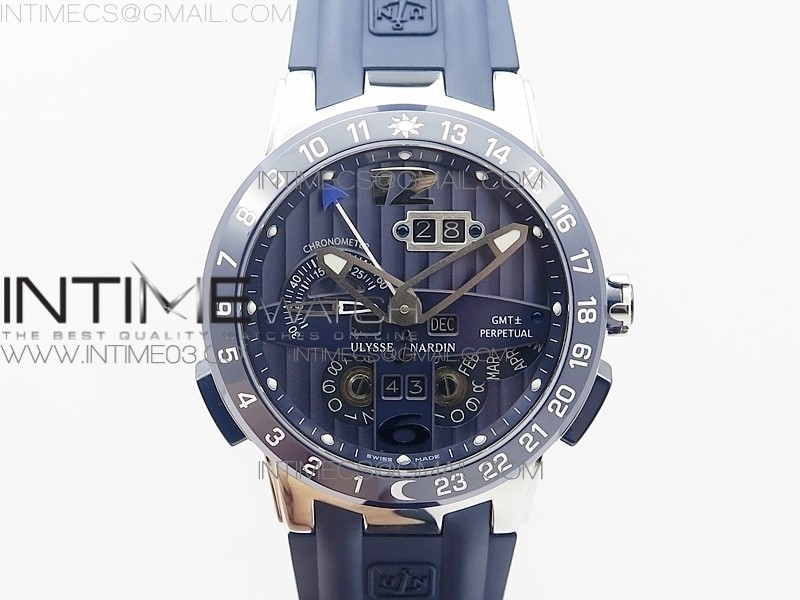 TWA공장 엑세큐티브 토로 스틸 블루다이얼 세라믹베젤 블루러버스트랩 EXECUTIVE TORO SS BLUE DIAL ON BLUE RUBBER STRAP ASIAN UN-32