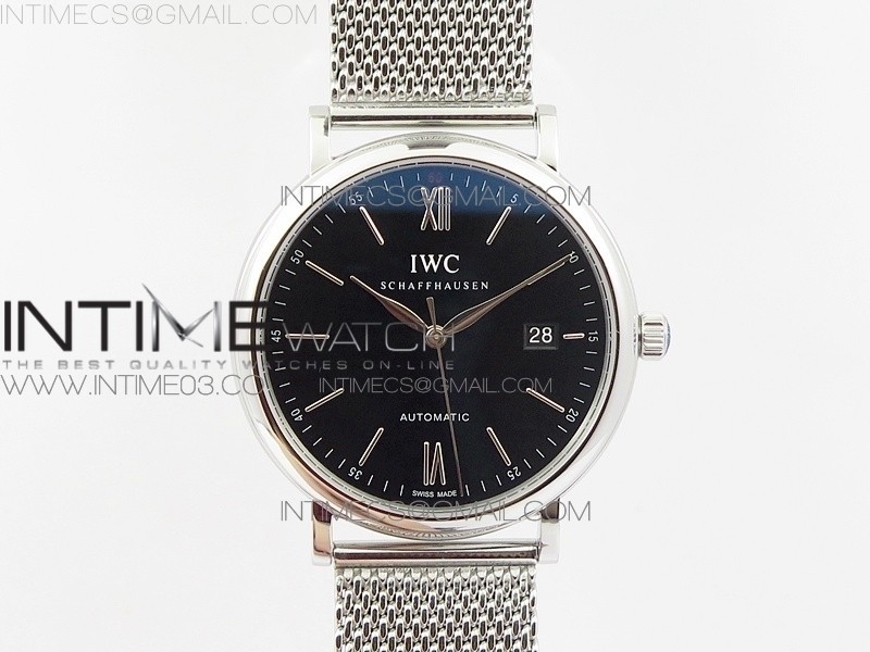 MK공장 V3 IWC 포르토피노 IW356501 스틸 블랙다이얼 브레이슬릿 PORTOFINO IW356501 SS BLACK DIAL ON SS BRACELET MIYOTA 9015