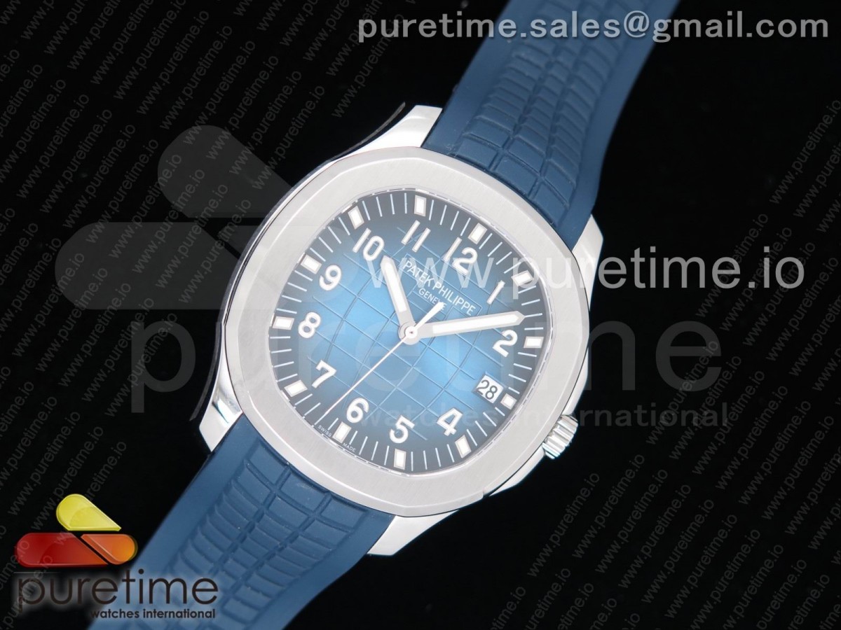 PF공장 v2 파텍필립 아쿠아넛 스틸 블루다이얼 블루러버스트랩 Aquanaut 5168 SS Blue Textured Dial on Blue Rubber Strap A324 Clone V2