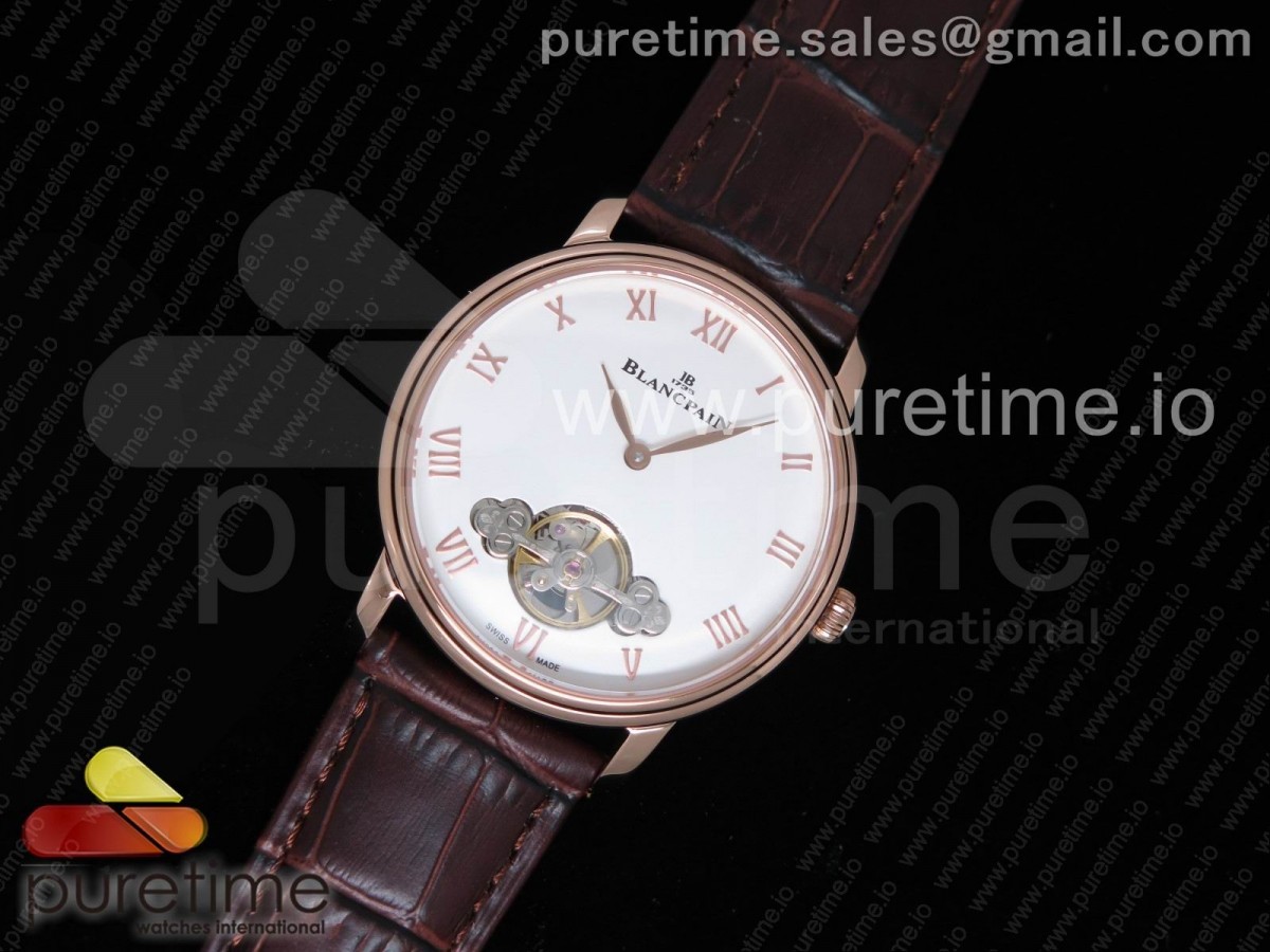 블랑팡 르 브라쉬스 까루셀 에로틱 타임피스 로즈골드 화이트다이얼 가죽스트랩 Le Brassus Carrousel Erotic Timepiece RG White Dial on Brown Leather Strap A23J