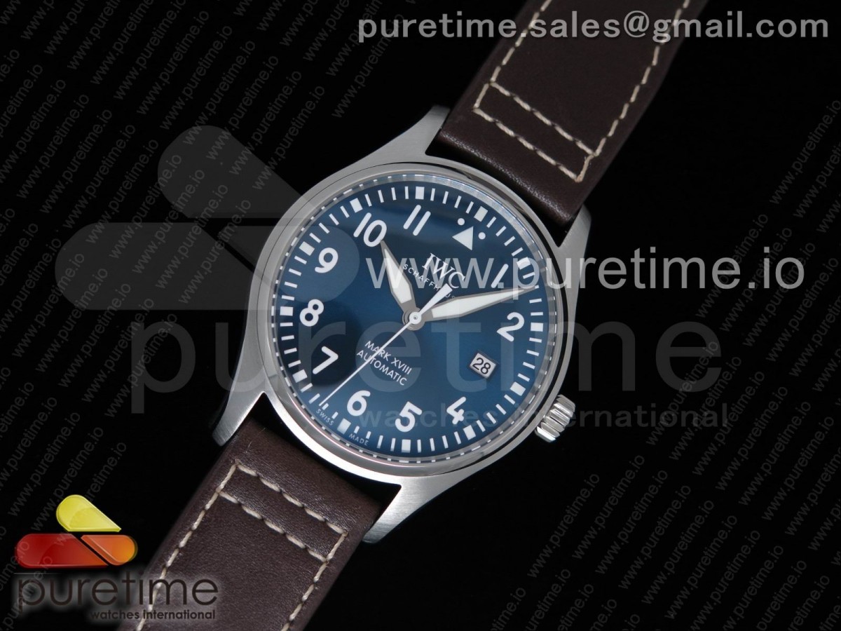 V7공장 IWC 파일럿 마크18 어린왕자에디션 가죽스트랩 Mark XVIII IW327010 Le Petit Prince V7F 1:1 Best Edition Blue Dial on Brown Leather Strap