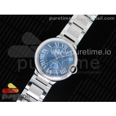 CR공장 까르띠에 발롱블루 42MM 스틸 블루다이얼 브레이슬릿 Ballon Bleu 42mm SS Blue Textured Dial on SS Bracelet A2824