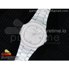 PF공장 파텍필립 노틸러스 5719 스틸 풀다이아몬드셋팅 브레이슬릿 Nautilus 5719/1G SS Full Diamond Full Diamond Bracelet A324 Clone