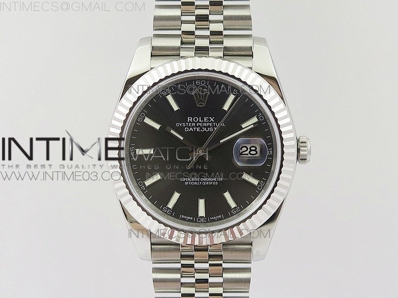 RE공장 V2 롤렉스 데이저스트 41 스틸 그레이바다이얼 브레이슬릿 DATEJUST 126334 SS GRAY DIAL STICK MARKERS ON NEW VERSION JUBILEE BRACELET A3235