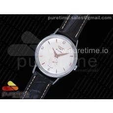 OX공장 론진 플래그쉽 헤리티지 60주년 화이트다이얼 가죽스트랩 Longines Flagship Heritage 60th Anniversary White Dial on Brown Leather Strap MIYOTA 9015