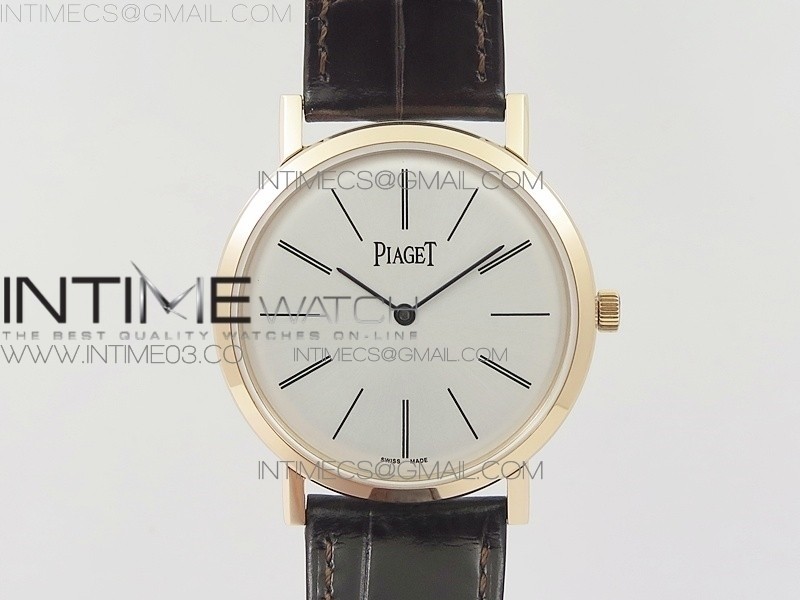 BBR공장 피아제 알티플라노 로즈골드금장 화이트다이얼 가죽스트랩 ALTIPLANO RG WHITE DIAL ON BROWN LEATHER STRAP A430P