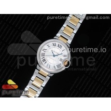 AF공장 까르띠에 발롱블루 33MM 로즈골드콤비 화이트다이얼 브레이슬릿 오토메틱 Ballon Bleu 33mm SS/RG White Textured Dial on SS/RG Bracelet SEIKO NH05A