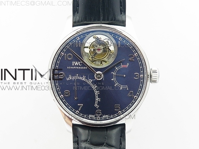 ZF공장 IWC 포르투기즈 투어빌론 IW504602 스틸 블루다이얼 가죽스트랩 IWC PORTUGUESE TOURBILLON IW504602 SS BLUE DIAL ON BLACK LEATHER STRAP