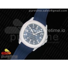 OX공장 파텍필립 아쿠아넛 5167 스틸 풀다이아 블루다이얼 러버스트랩 Aquanaut 5167 SS Full Paved Diamonds Blue Dial on Blue Rubber Strap A324