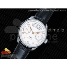 YL공장 V2 IWC 포르투기저 애뉴얼캘린더 스틸 화이트다이얼 골드핸즈 가죽스트랩 IWC Portuguese Real PR Real Annual Calendar IW5035 White Dial YG Markers on Black Leather Strap A52850 V2