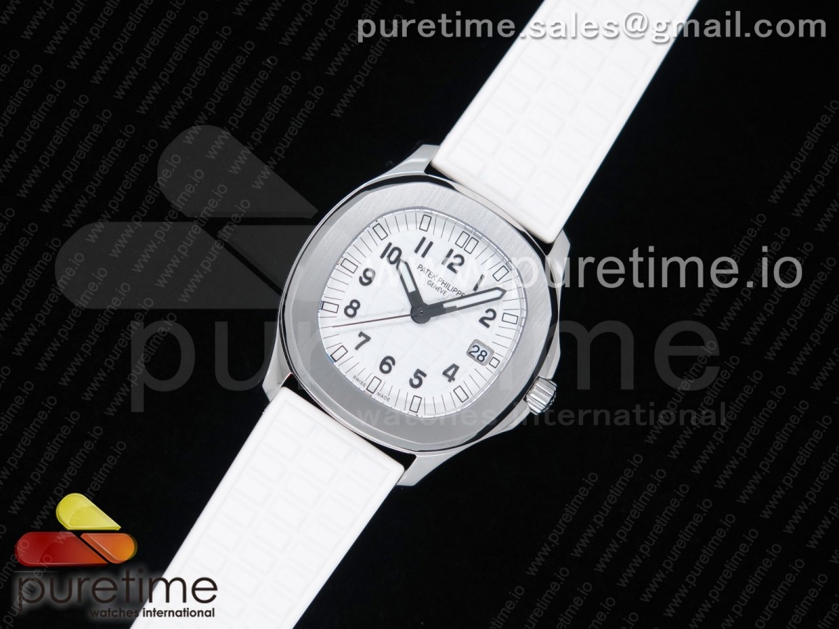 JJ공장 파텍필립 아쿠아넛 5067 스틸 화이트다이얼 화이트러버스트랩 Aquanaut 5067A SS Bezel  White Textured Dial on White Rubber Strap AE23