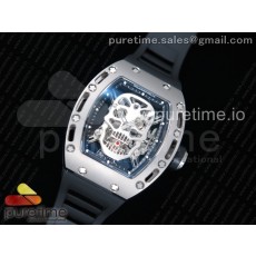 EUR공장 리차드밀 RM052 티타늄 리얼투어빌론 러버스트랩 RM052 Titanium Real Tourbillon Skeleton Skull Dial on Black Rubber Strap