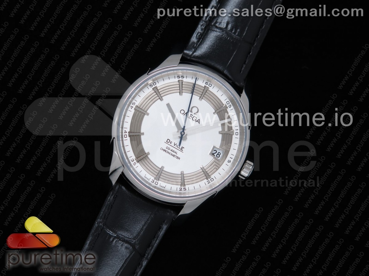 AC공장 오메가 드빌 아워비전 41MM 스틸 화이트다이얼 가죽스트랩 De Ville Hour Vision 41mm SS White Dial on Black Leather Strap A23J