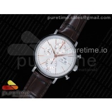 ZF공장 IWC 포르토피노크로노 스틸 화이트다이얼 로즈골드인덱스 브라운가죽스트랩 Portofino Chrono SS White Dial RG Markers on Brown Leather Strap