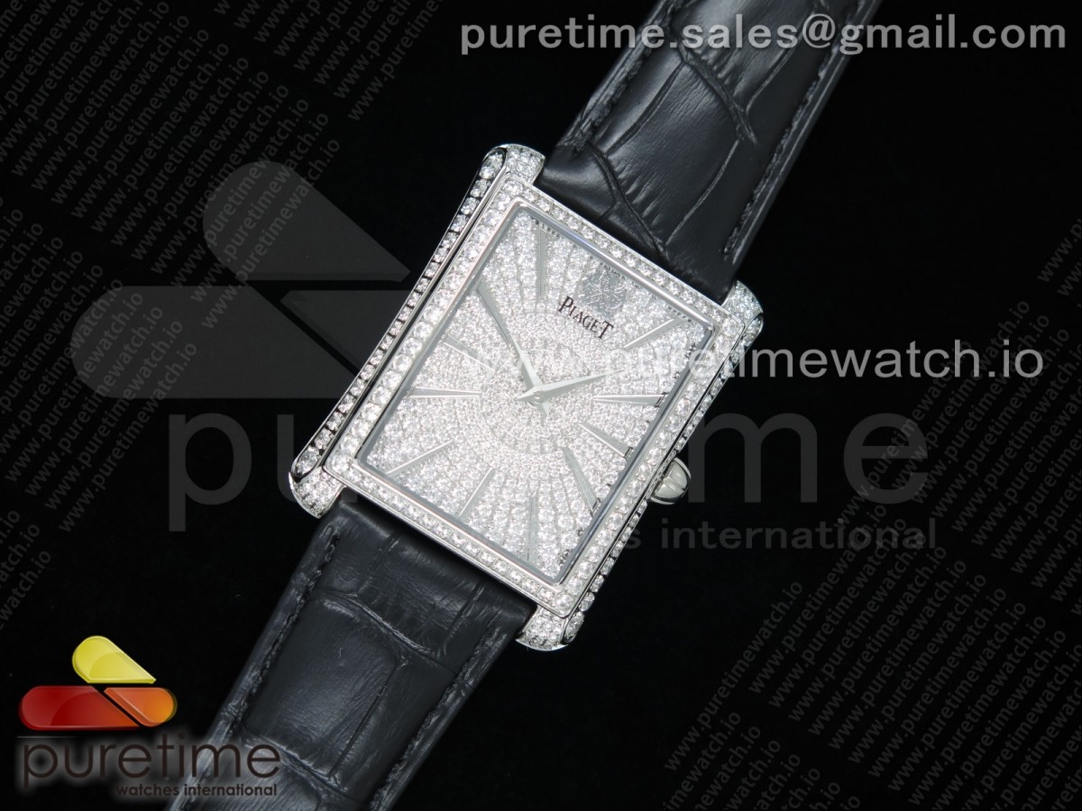 OX공장 피아제 엠퍼라도 올다이어 가죽스트랩 Piaget Emperador Diamonds Watch SS on Black Leather Strap MIYOTA 9015