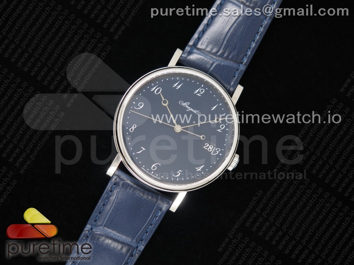 FK공장 브레게 클래식 5177 블루다이얼 가죽스트랩 Classique Auto 5177 SS Blue Dial on Blue Leather Strap MIYOTA 9015 V2