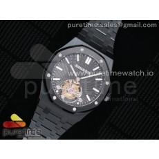 R8공장 오데마피게 로얄오크 투어빌론 PVD 블랙다이얼 브레이슬릿 Royal Oak PVD Tourbillon Black Sunburst Tapisserie Dial on PVD Bracelet