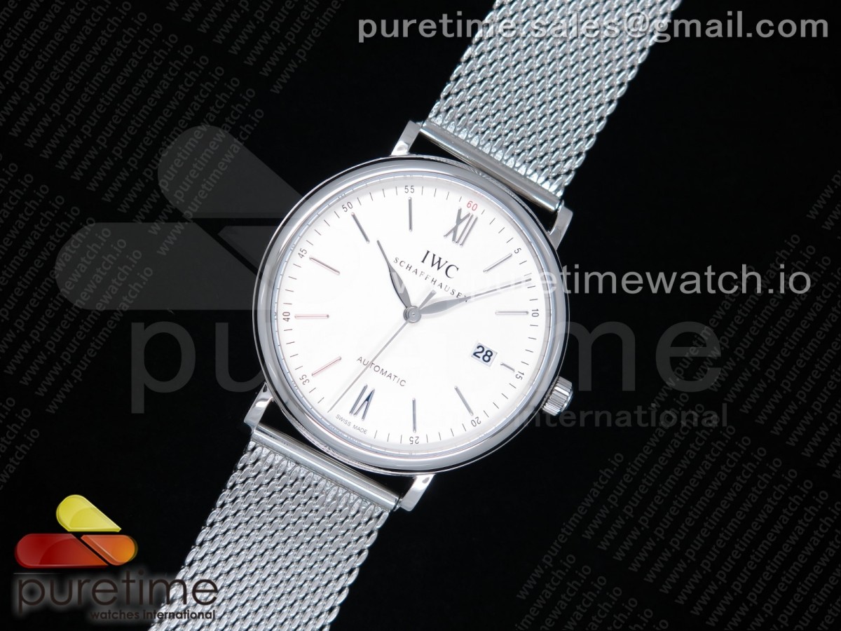 FK공장 IWC 포르토피노 스틸 화이트다이얼 메쉬스트랩 Portofino Automatic SS White Dial on SS Mesh Bracelet A2892