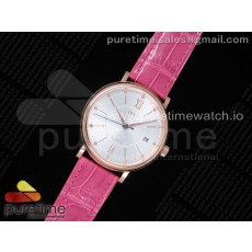 MF공장 IWC 포르토피노 로즈골드 금통 37 실버다이얼 악어스트랩 Portofino Automatic 37 RG Silver Dial on Pink Crocodile Strap A35111