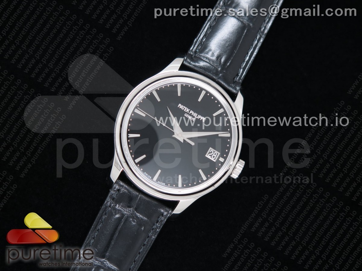 ZF공장 파텍필립 칼라트라바 블랙다이얼 블랙가죽스트랩 Calatrava 5227 SS Black Dial on Black Leather Strap 324CS