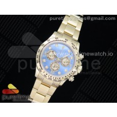 OM공장 롤렉스 데이토나 옐로우골드 금통 블루다이얼 브레이슬릿 Daytona 116508 YG Blue Dial on YG Bracelet A4130