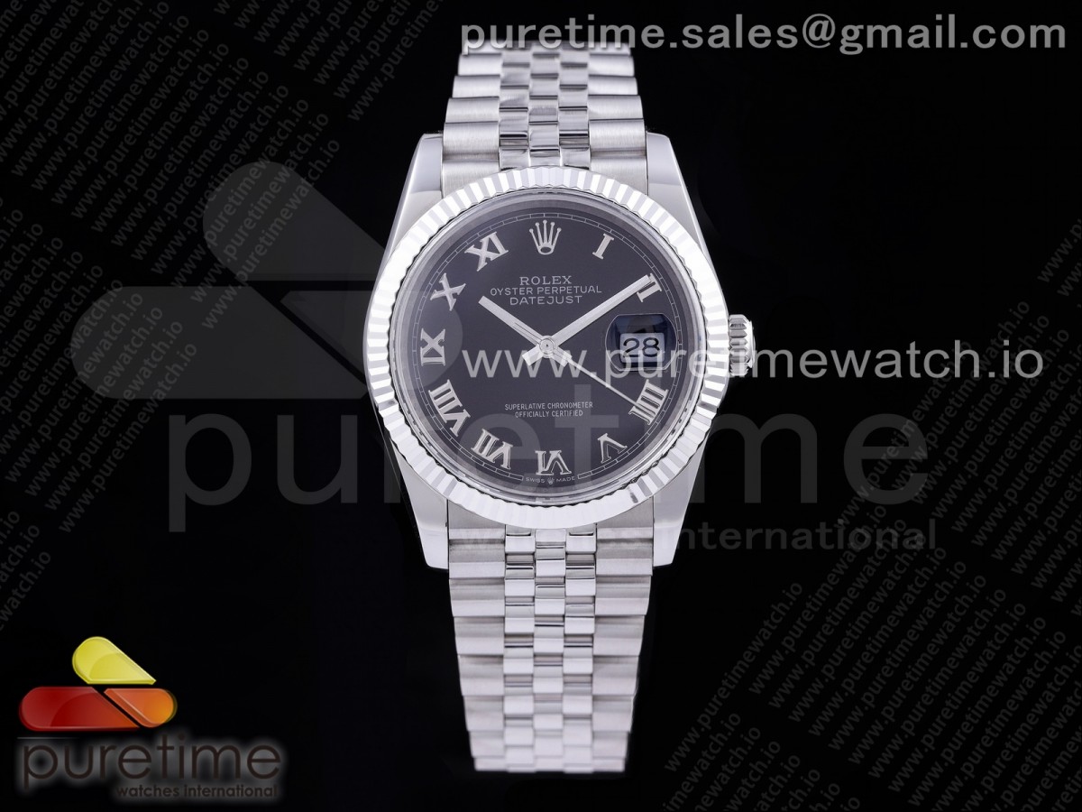 GM공장 롤렉스 데이저스트 36 블랙다이얼 브레이슬릿3235 DateJust 36 SS 126234 904L Steel Black Dial Roman Markers on Jubilee Bracelet SA3235