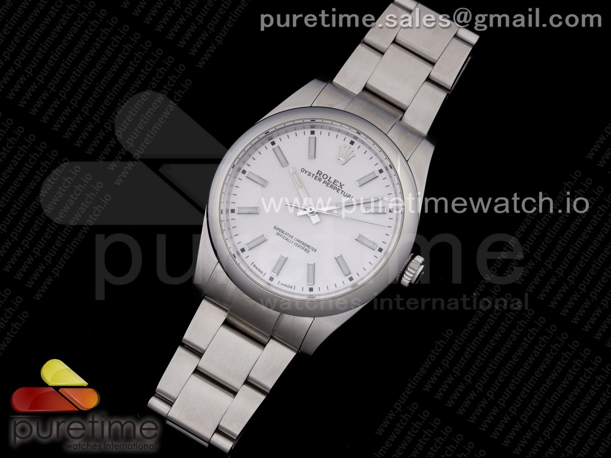 AC공장 오이스터 39MM 화이트다이얼 브레이슬릿 Oyster Perpetual 39mm 114300 White Dial on SS Bracelet A2824