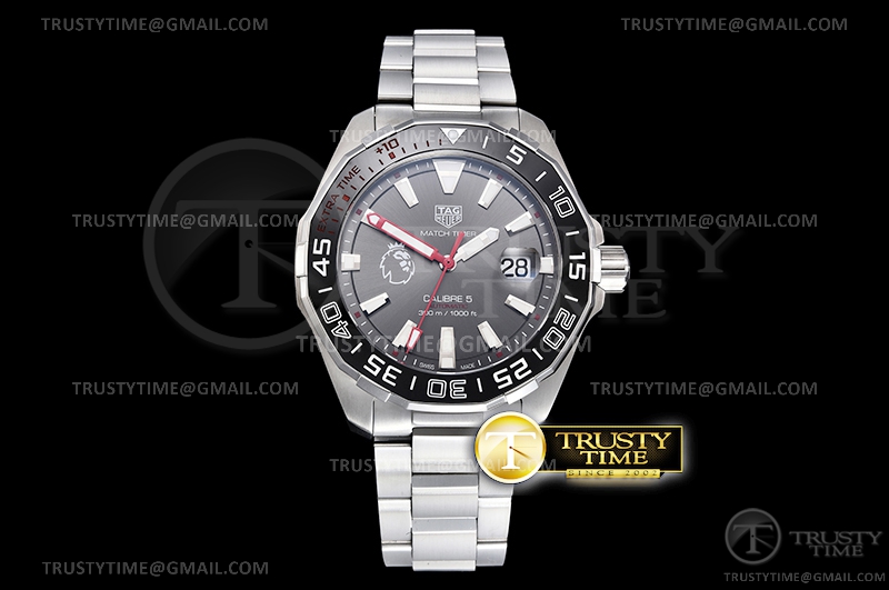 XT공장 태그 아쿠아 그레이다이얼 브레이슬릿 Aquaracer Caliber 5 EPL Ed 43mm SS/RU Grey XTF SW200