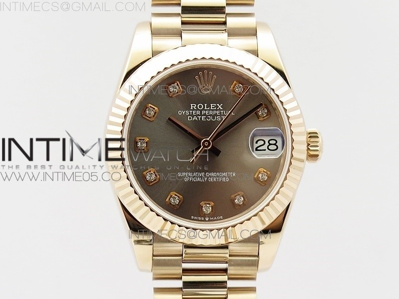 BP공장 롤렉스 데이저스트 31 로즈골드금통 그레이다이얼 브레이슬릿2813 Datejust 31mm 278275 RG Gray Crystal Markers Dial on RG President Bracelet