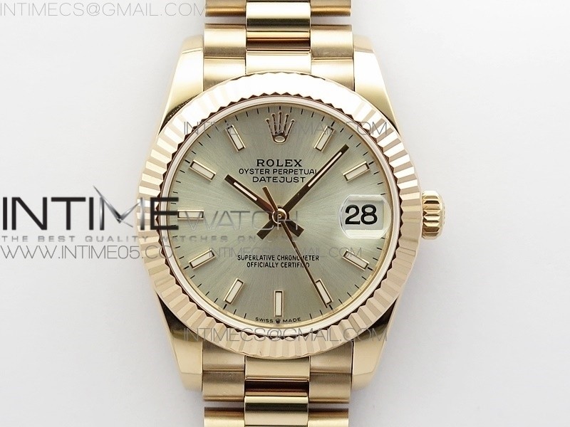 BP공장 롤렉스 데이저스트 31 로즈골드금통 실버다이얼 브레이슬릿2813 Datejust 31mm 278275 RG Silver Sticks Markers Dial on RG President Bracelet