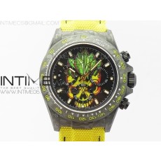 WW공장 V2 데이토나 카본 옐로우다이얼 나일론스트랩 Daytona Diw Carbon V2 Yellow Skull Dial On Yellow Nylon Strap A7750