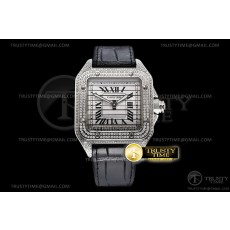 WW공장 산토스 45MM 3다이얼 가죽스트랩 Santos Triple 100 Mens XL SS/SS Triple Dial WWF