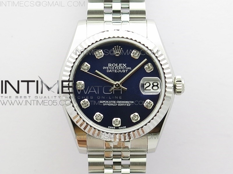 GS공장 롤렉스 데이저스트 31 블루다이얼 브레이슬릿 Datejust 31mm 178274 SS Blue Crystal Markers Dial on SS Jubilee Bracelet SEIKO NH05A