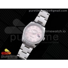 EW공장 롤렉스 데이저스트 36 핑크다이얼 DateJust 36 SS 126284 Diamonds Bezel EWF 1:1 Best Edition Pink Dial Roman Markers on Oyster Bracelet A3235