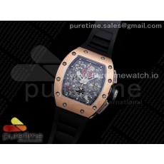 KU공장 V3 RM011 로골 크리스탈다이얼 러버 RM011 RG Chrono Crystal Dial Black on Black Rubber Strap A7750 V3