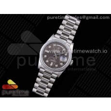 GM공장 데이데이트 36 그레이다이얼 2836 Day Date 36 128239 GMF 1:1 Best Edition 904L Steel Gray Dial Diamonds Markers on Bracelet A2836