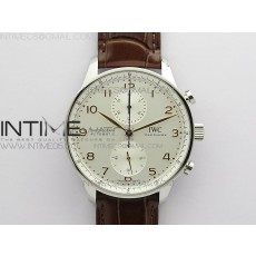 ZF공장 IWC 포르투기저 화이트다이얼 골드핸즈 브라운가죽스트랩 Portuguese IW371604 ZF V3 1:1 Best Edition SS White Dial RG Markers on Brown Leather Strap A96355