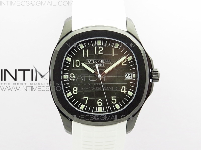 ZF공장 아쿠아넛 DLC 블랙다이얼 러버 Aquanaut Jumbo 5167A DLC ZF 1:1 Best Edition Black Dial on White Rubber Strap 324CS(