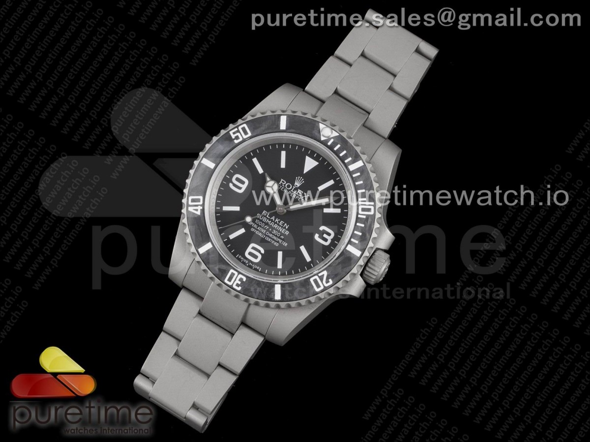 OX공장 롤렉스 서브마리너 40 블랙 블레이큰 샌드블래스트 Submariner BLAKEN Sandblasted SS OXF 1:1 Best Edition Black Dial on Bracelet A2836