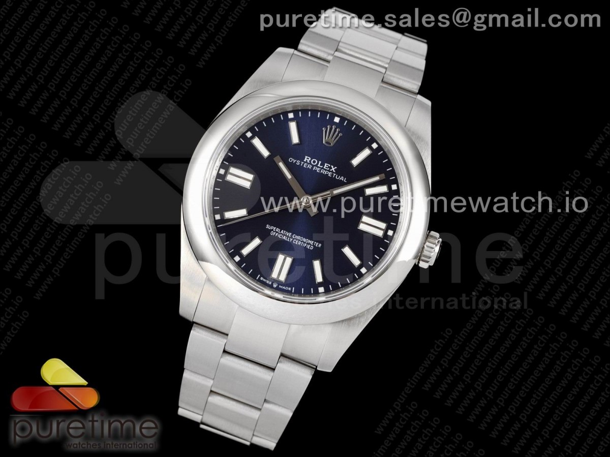 EW공장 롤렉스 오이스터퍼페츄얼 41미리 블루다이얼 Oyster Perpetual 41mm 124300 EWF Best Edition Deep Blue Dial on SS Bracelet A3230