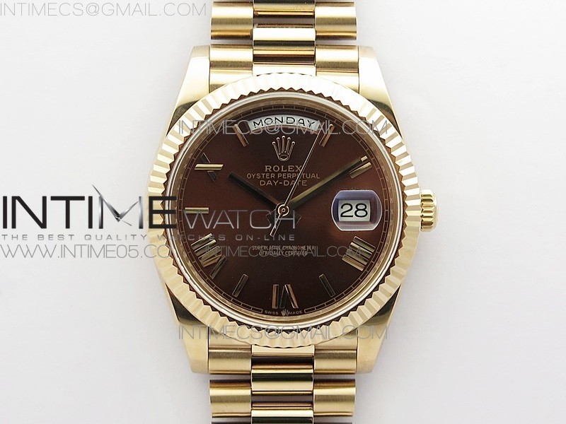 BP공장 롤렉스 데이데이트 40미리 로골 브라운다이얼 2836 Day-Date 40mm 228239 BP New Dial Version 904 RG Brown Roman Markers Dial on RG President Bracelet A2836