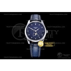 GS공장 마스터 문페이즈 블루다이얼 가죽스트랩 Longines Master Moonphase SS/LE Blue/Dia GSF A899