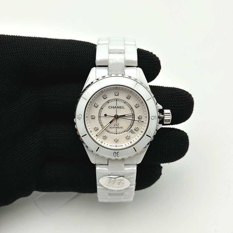 HT공장 J12 화이트세라믹 화이트다이얼 다이아몬드인덱스 38mm XHANEL J-12 38mm CER/CER Wht/Dia KOR MY9015 KOR EAST공장
