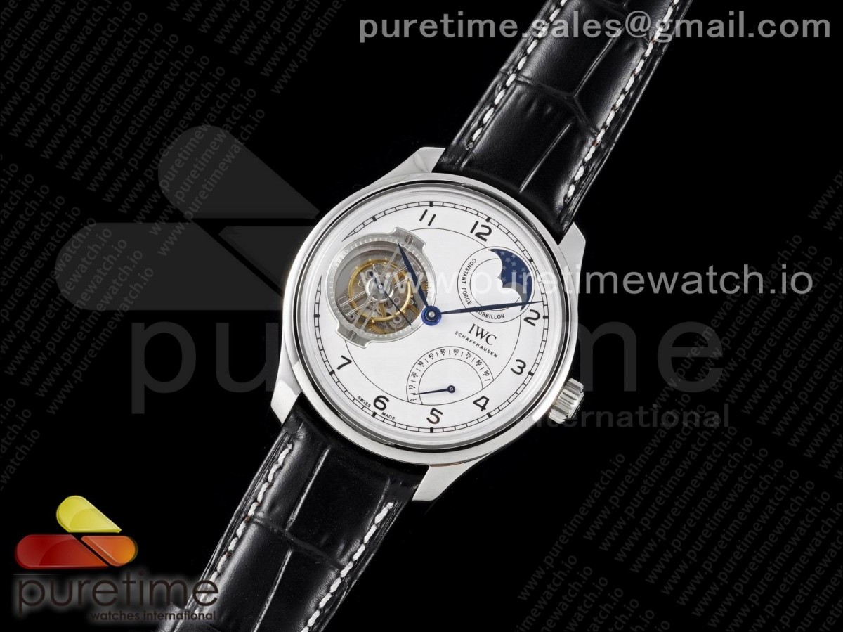 BBR공장 포르투기저 뚜르비용 화이트다이얼 가죽스트랩 Portugieser Constant-Force Tourbillon Edition “150 Years” SS BBR Best Edition White Dial