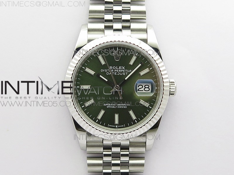 BP공장 롤렉스 데이저스트 36 904 그린다이얼 Datejust 36mm 116231 SS BP 1:1 Best Edition Green Dial Stick Markers On SS Jubilee Bracelet A2824