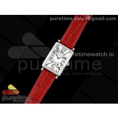 ZF공장 롱아일랜드 화이트다이얼 가죽스트랩 Long Island Ladies SS ZF 1:1 Best Edition on Red Leather Strap Ronda Quartz