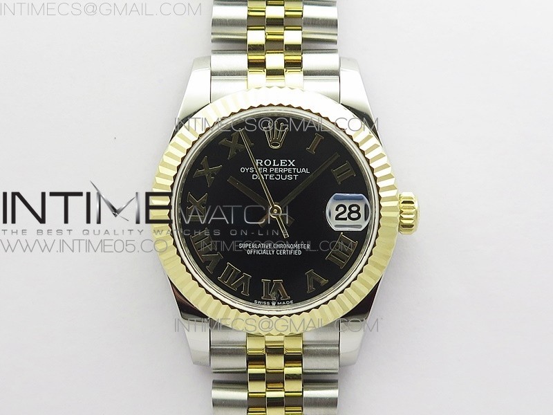 BP 롤렉스 데이저스트 31 옐로우골드콤비 블랙다이얼 2813 Datejust 31mm 278273 SS/YG BP Best Edition Black Roman Markers Dial on SS/YG Jubilee Bracelet