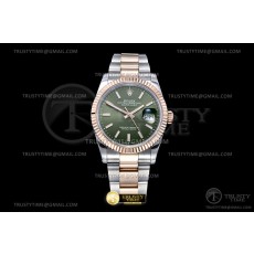 GM공장 롤렉스 데이저스트 36 로즈골드콤비 그린다이얼 2824 DJ 36mm Oys Flt 904L RG/SS Green/Stk GMF Asia 2824